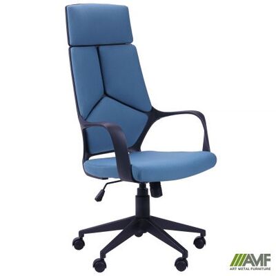 Офисное кресло AMF Urban HB черный, тк.синий Изображение