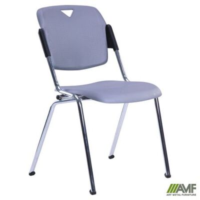 Стілець для відвідувачів AMF Рольф хром пластик сірий Зображення