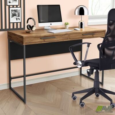 Стол AMF Campari Cr1200 (1200х550х800Н) черный/Дуб Ливорно Изображение