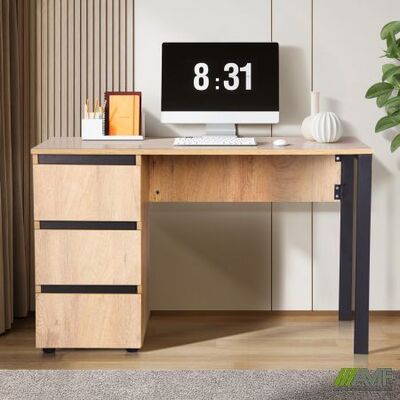Стіл AMF Pluto ST L (1200х600х750Н) Дуб Эндгрейн/чорний графит Зображення