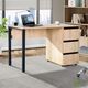Стіл AMF Pluto ST R (1200х600х750Н) Дуб Эндгрейн/чорний графит Зображення