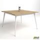 Стол AMF переговоров+Розетка Delta DL-110 (1190х1190х750мм) Блэквуд Ячменный/Каркас белый Изображение