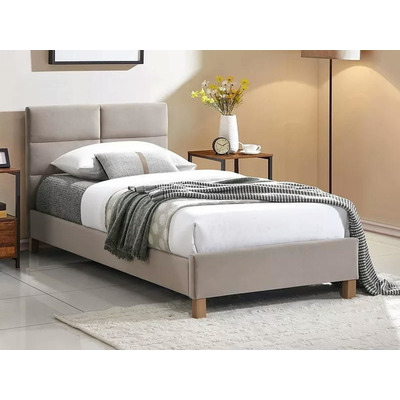 Кровать SIERRA VELVET 90*200 бежевый/дуб BL.28 Изображение