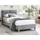 Ліжко SIERRA VELVET 90*200 сіре/дуб TAP.150 Зображення