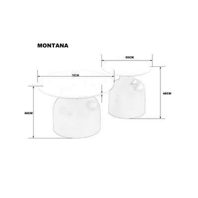 Журнальный столик MONTANA белый глянець/черный (к-кт) Изображение
