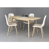 EXEN ІІ стіл 120(160)*80 дерево/кремовий Зображення