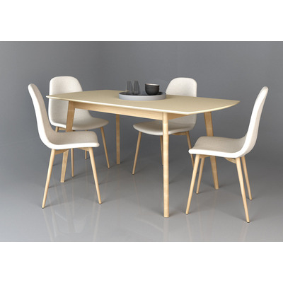 EXEN ІІ стіл 120(160)*80 дерево/кремовий Зображення