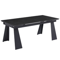 Стіл ARNOLD CERAMIC 180(240)*90 Wic dark grey мат/чорний каркас Зображення