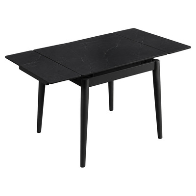 Стол AVENTO CERAMIC 80(130)*80 черный/черный Изображение