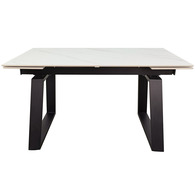 Стіл BERNARD CERAMIC 140(200)*90 білий мат/чорний Зображення