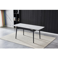 Стіл BONN CERAMIC 130(180)*80 білий глянець/чорний каркас Зображення