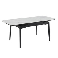 Стіл DUBLIN CERAMIC 120(180)*80 білий глянець/чорний каркас Зображення