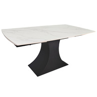 Стіл GILBERT CERAMIC 160(240)*90 білий мат/чорний Зображення