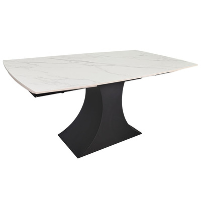 Стіл GILBERT CERAMIC 160(240)*90 білий мат/чорний Зображення