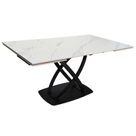 Стіл HILDA CERAMIC 160(240)*90 білий мат/чорний Зображення