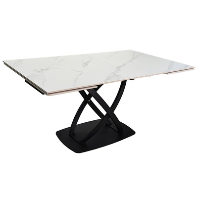 Стіл HILDA CERAMIC 160(240)*90 білий мат/чорний Зображення