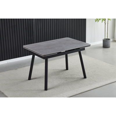 Стіл MADRID CERAMIC 120(180)*85 grigio latte matt/чорний каркас Зображення