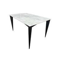 Стіл NORMAN CERAMIC 140*90 Muie White глянець/чорний каркас Зображення