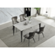Стіл NORMAN CERAMIC 140*90 Muie White глянець/чорний каркас Зображення