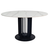 Стіл OLYMPIA CERAMIC стіл білий мат/чорний д,130 Зображення