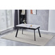 Стіл OSLO CERAMIC 120(180)*80 білий глянець/чорний каркас Зображення