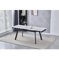 Стіл OSLO CERAMIC 120(180)*80 білий глянець/чорний каркас Зображення