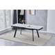 Стіл OSLO CERAMIC 120(180)*80 білий глянець/чорний каркас Зображення