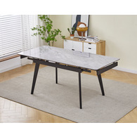 Стіл OSLO CERAMIC 120(180)*80 сірий глянець/чорний каркас Зображення