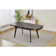 Стіл OSLO CERAMIC 120(180)*80 чорний мат/чорний каркас Зображення
