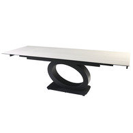 Стіл OVIDIO CERAMIC 160(240)*90 білий дуб/чорний каркас Зображення