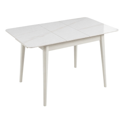 Стіл TALLINN CERAMIC 90(120)*70 білий глянець/кашемір Зображення