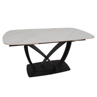 Стіл TYLER CERAMIC 160(240)*90 білий мат/чорний Зображення