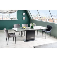 Стіл PALLAS CERAMIC сірий ефект мармуру/чорний мат 160(210)x90 Зображення