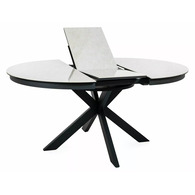 Стіл PORTO CERAMIC 120(160)*120 бежевий TAJ MAHAL/чорний Зображення