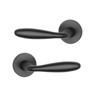 Дверна ручка APRILE Verbena R 7S AT чорний матовий BLACK (тонка розетка) Зображення