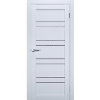 Міжкімнатні двері Terminus Ukrainian Doors UD-6 ПО білий мат чорне скло Зображення