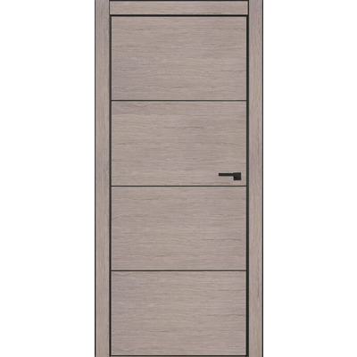 Міжкімнатні двері Omega  Metalbox  ItalWood дуб 10.69 + AL black Зображення