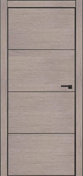 Міжкімнатні двері Omega  Metalbox  ItalWood дуб 10.69 + AL black Зображення