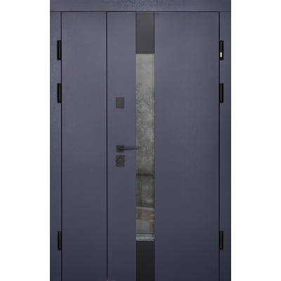 Входные двери Abwehr Tower Termix 1200 Lampre Антрацит / Олово супермат 1200×2050 мм Изображение
