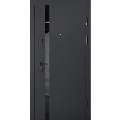 Входные двери Abwehr Stella Grand Черная текстура / Белый супермат 860/960×2050 мм Изображение