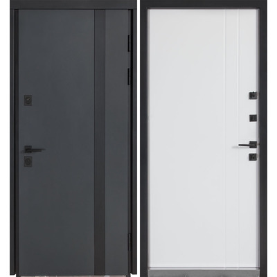 Вхідні двері Булат Котедж 710/265, Metalic anthracite / Білий атласний Зображення