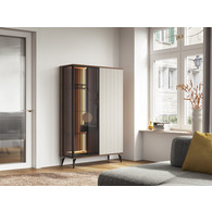 Вітрина висока з підсвіткою Вічі / Vici WT103 2-дверна Горіх/кашемір Perfect Home Польща Зображення