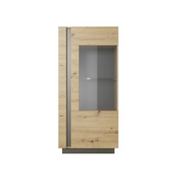 Вітрина низька Perfect Home Арко / Arco 1-дверна 1D1W/72 Дуб артизан/графіт Зображення