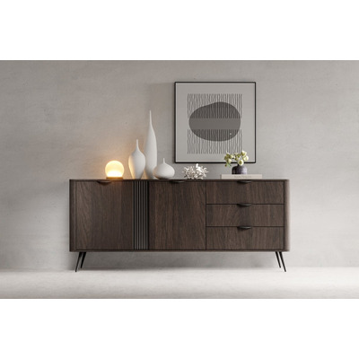 Комод Perfect Home Верис / Veris 2D3S/195 2-дверный с 3-мя ящиками Дуб дунин/черный Изображение