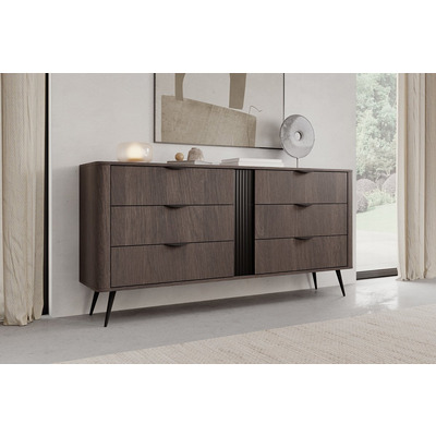 Комод Perfect Home Верис / Veris 6S/163 с 6 ящиками Дуб дунин/черный Изображение