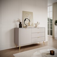 Комод Perfect Home Ланте / Lante 1-дверний з 3 шухлядами і золотими ніжками 1D3S/138 Беж Зображення