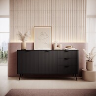Комод Perfect Home Ланте / Lante 2-дверний з 3 шухлядами і чорними ніжками 2D3S/163 Чорний Зображення