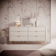 Комод Perfect Home Ланте / Lante з 6 шухлядами і золотими ніжками 6S/163 Беж Зображення