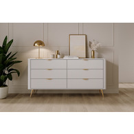 Комод Perfect Home Ланте / Lante з 6 шухлядами і золотими ніжками 6S/163 Білий Зображення