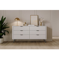 Комод Perfect Home Ланте / Lante з 6 шухлядами і чорними ніжками 6S/163 Білий Зображення